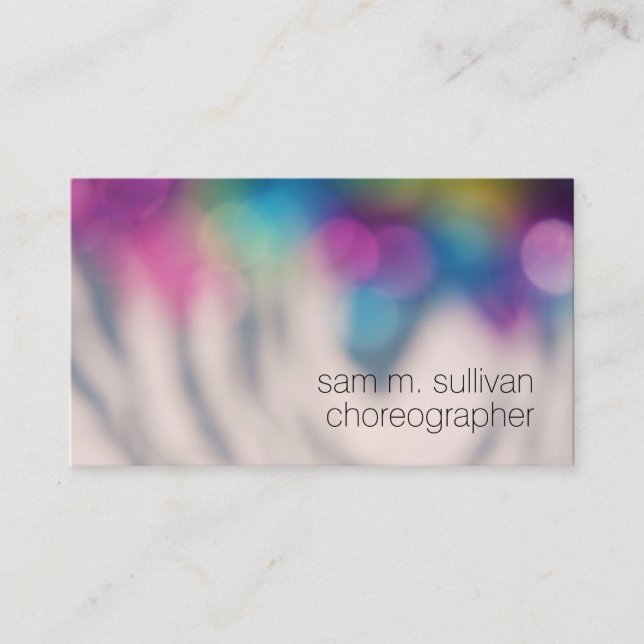 Choreograf Colorful Bokeh Dots Entertainment Visitenkarte (Vorderseite)