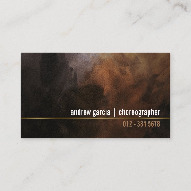 Choreograf Dance TalentSkills Grunge GoldStrip Visitenkarte (Vorderseite)