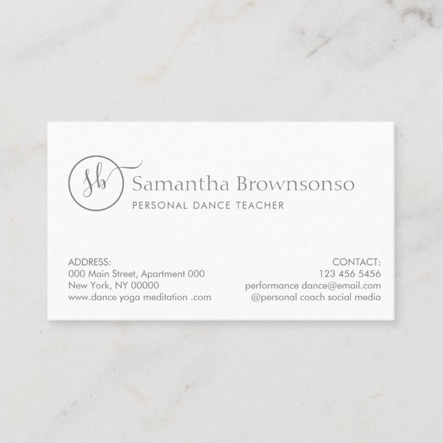 Choreograf des Custom Foto Dance Studio Visitenkarte (Vorderseite)
