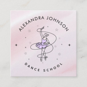 Choreografin der Girly Dance School Ballerina Danc Quadratische Visitenkarte