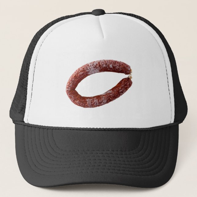 Chorizo-Wurst abgeschieden als geschnitten Truckerkappe (Vorderseite)
