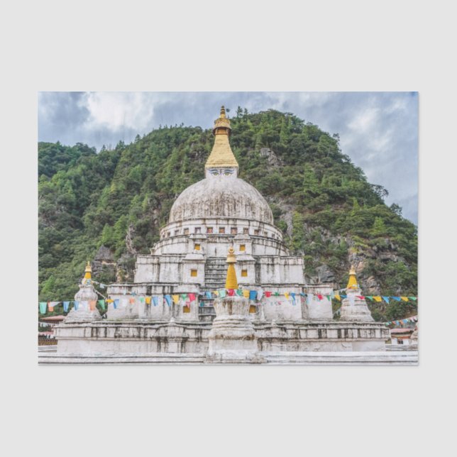 Chorten Kora - Ostbhutan, Himalaya, Asien Seidenpapier (Vorderseite)