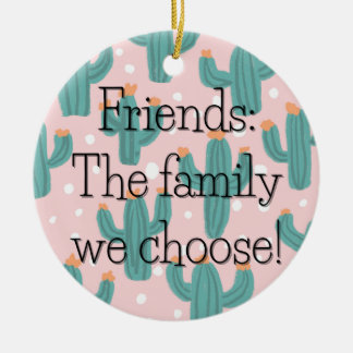 Chosen Family Cacti Round-Gift-Tag / Keramik Ornament