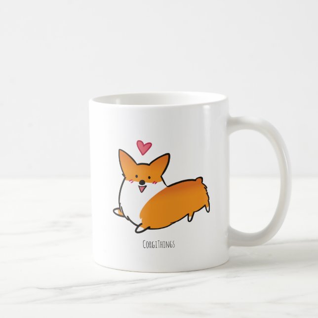 Choses heureuses de corgi de la tasse | de coeurs (Droite)