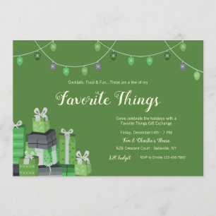 Choses préférées Bourse de cadeaux Invitation vert