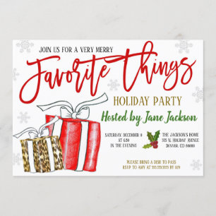 Choses préférées Invitation à la fête de Noël