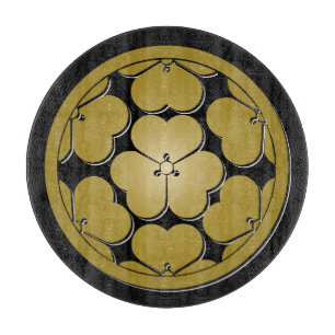 Chosokabe Black Brown Mon Japanischer Samurai-Clan Schneidebrett