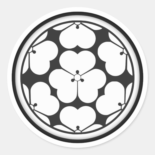 Chosokabe Clan Kamon Runder Aufkleber (Vorderseite)