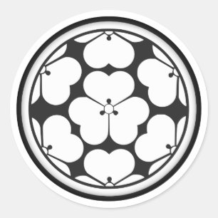 Chosokabe Clan Kamon Runder Aufkleber