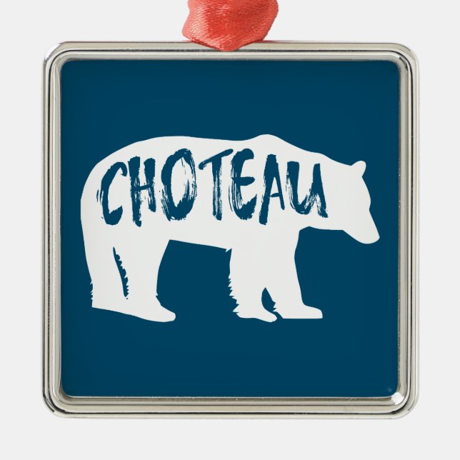 Choteau Montana Bear Ornament Aus Metall (Vorne)