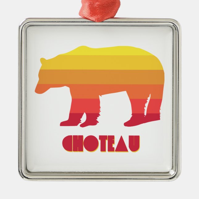 Choteau Montana Rainbow Bear Ornament Aus Metall (Vorne)