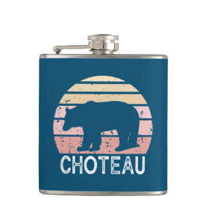 Choteau Montana Retro Bär Flachmann