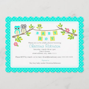 chou mignon garçon baby shower invitation