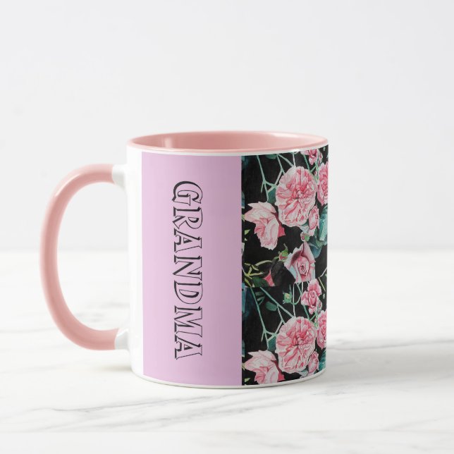 Chou rose Rose Rose Grandma Mug florale (Gauche)