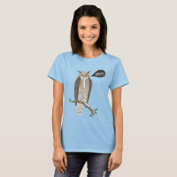 Chouette à grande corne drôle avec T-shirt Grammar