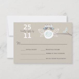 Chouette Brown Mariage Whimsical Sur Carte RSVP Br
