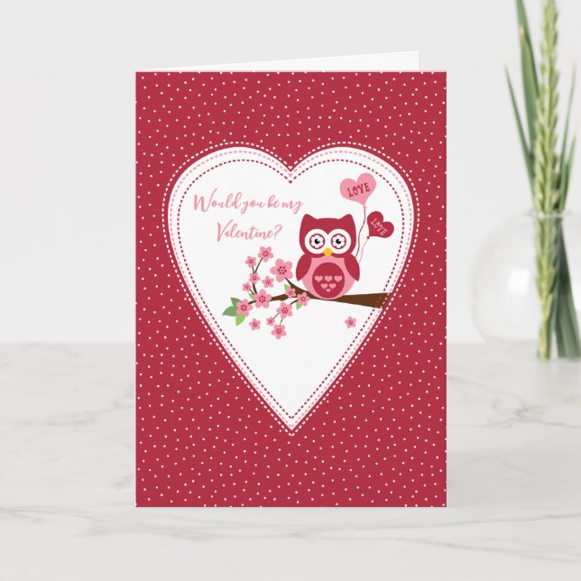 Chouette, cartes de voeux Valentine (Devant)