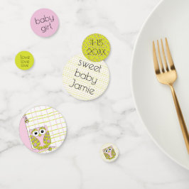 Chouette Confetti baby shower dans un arbre rose e