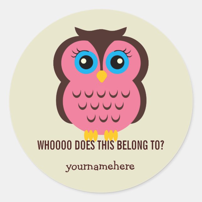 Chouette Cutesy CELA APPARTIENT AUX Stickers (Devant)