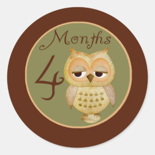 Chouette d'automne Sticker de 4 mois