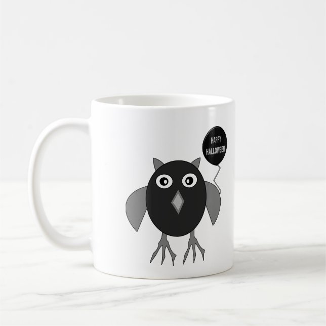 Chouette de la fête d'Halloween déplaisante Mug (Gauche)