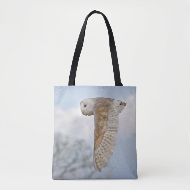 Chouette de l'étable en vol sur tout le sac d'impr (Devant)