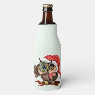 Chouette de Noël avec Glacière de bouteille cadeau