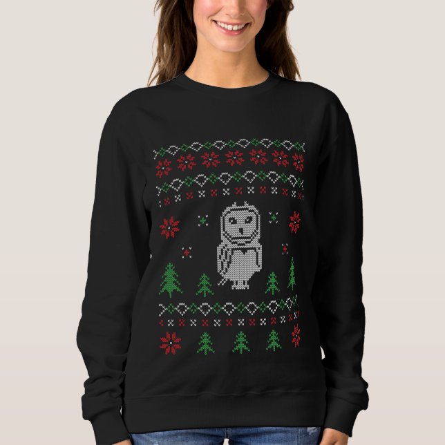 Chouette de Noël festive laide sweatshirt (Devant)