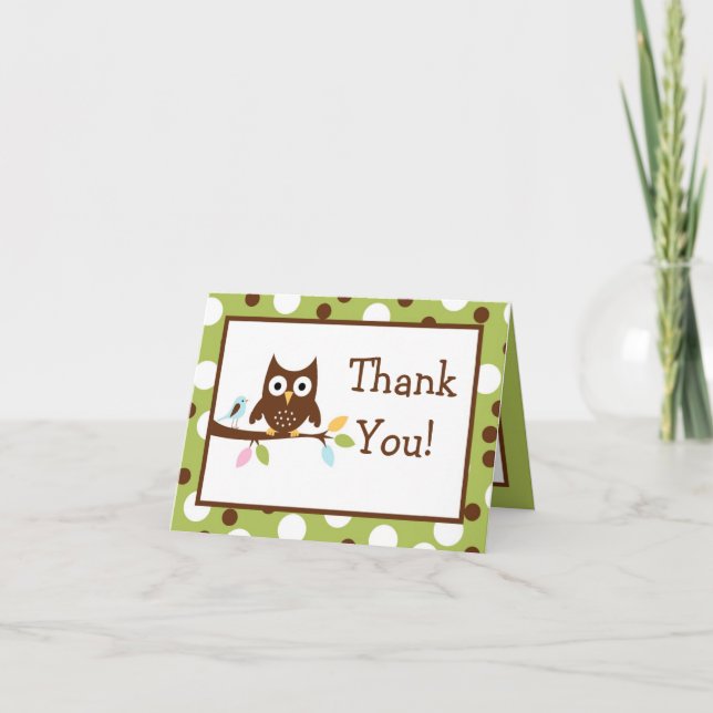Chouette des amis de la forêt de Cartes de remerci (Devant)