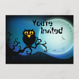 Chouette d'Halloween Invitation d'anniversaire