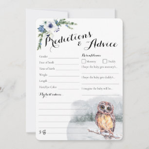 Chouette d'hiver Snowy Baby Prédictions et carte d