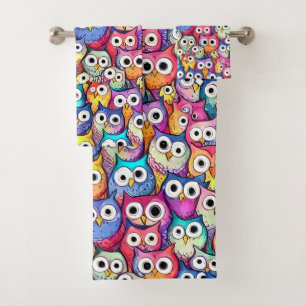 Chouette face mignonette motif d'oiseaux de bois b