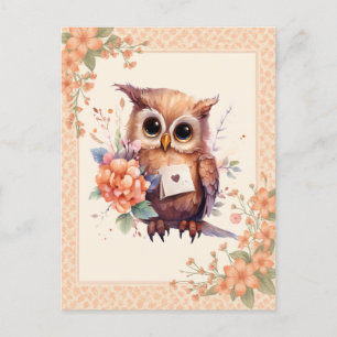 Chouette florale de printemps - Carte postale