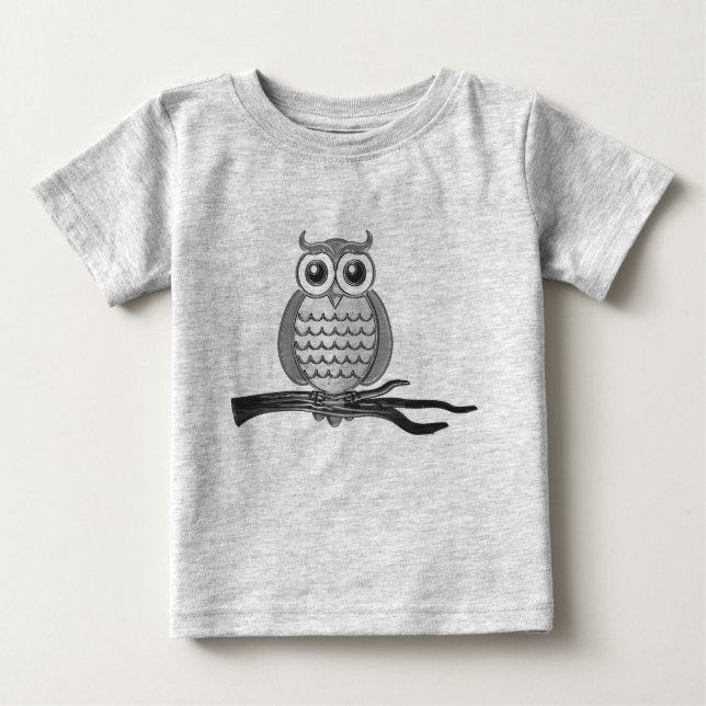 Chouette mignonne gris | T-shirt (Devant)