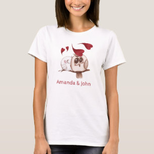 Chouette mignonne Noms de couple T-shirt personnal