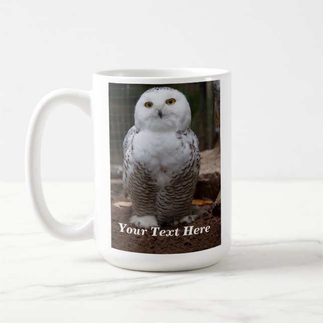Chouette neigeuse personnalisée Mug photo (Gauche)