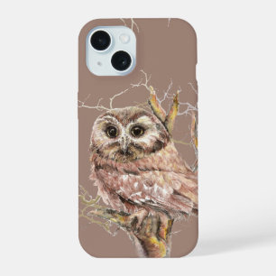 Chouette oiseau faune Art aquarelle mignonne iPhon