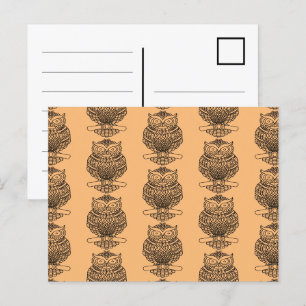 Chouette (orange motif) - Carte postale