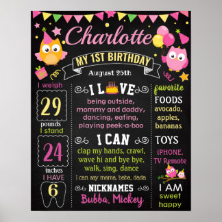 Chouette rose Premier signe de tableau de bord