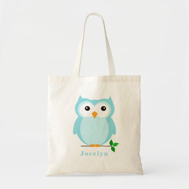 Chouette Sac fourre-tout personnalisé, bleu (Devant)