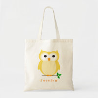 Chouette Sac fourre-tout personnalisé, Jaune