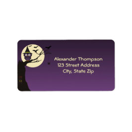 Chouette sur branche d'arbre Étiquette de adresse 