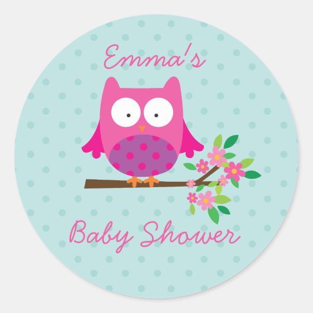 Chouette sur une branche Sticker personnalisé pour (Devant)