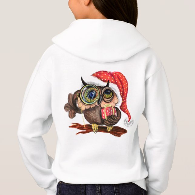 Chouette Sweat - shirt à capuche de Noël pour enfa (Dos)