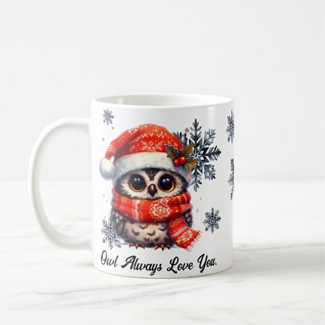 Chouette toujours t'aime Mug de Noël (Gauche)