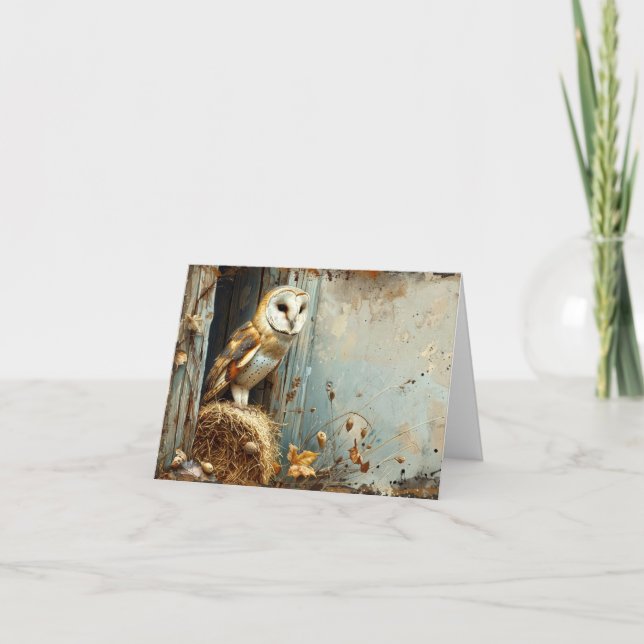 Chouette vintage en blanc d'automne (Devant)