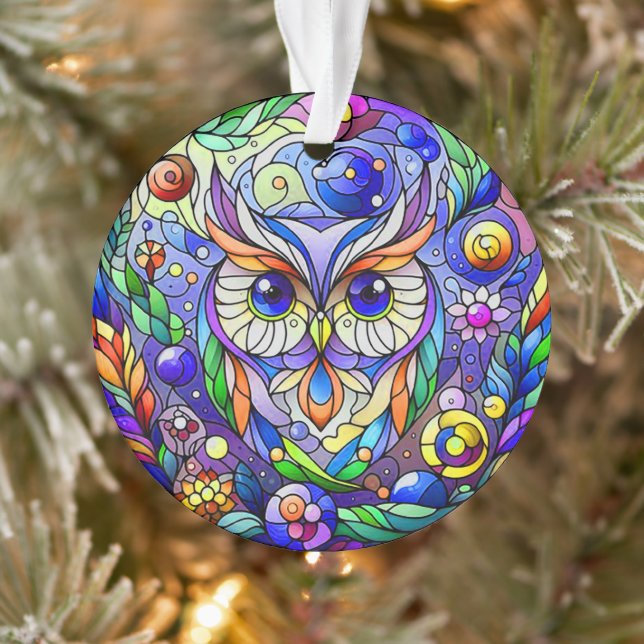 Chouette Whimsical Avec Yeux Sapphire (Arbre)