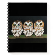 Chouettes avec carnet d'attitude