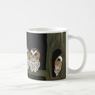 Chouettes avec conception de tasse d'assiette