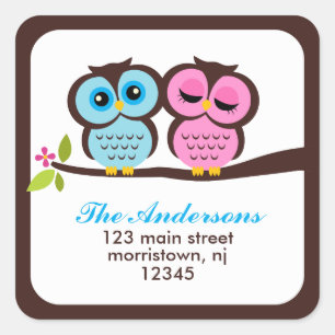 Chouettes Belles Étiquettes de adresse